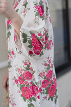Sakeena Sheen Ivory Red Rose Printed Poly Raw Silk 2pc Kaftan – SHH7