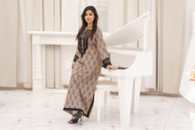 Miski FrostFit – Beige & Black Embroidered Dhanak 2pc Long Dress FFM7