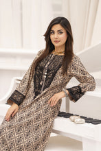 Miski FrostFit – Beige & Black Embroidered Dhanak 2pc Long Dress FFM7