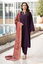Purple Dhanak Long Dress with Warm Multani Shawl by Gul Warun GSR2