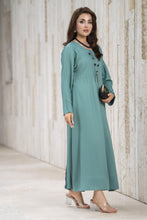 Aleezay 3pc Sage Green Viscose Suit with Floral Jacquard Dupatta – JAL6