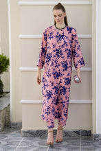 Sakeena Sheen Pink Floral Printed Poly Raw Silk 2pc Kaftan – SHH1