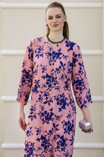 Sakeena Sheen Pink Floral Printed Poly Raw Silk 2pc Kaftan – SHH1