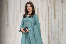 Aleezay 3pc Sage Green Viscose Suit with Floral Jacquard Dupatta – JAL6