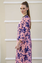Sakeena Sheen Pink Floral Printed Poly Raw Silk 2pc Kaftan – SHH1