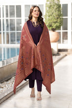 Purple Dhanak Long Dress with Warm Multani Shawl by Gul Warun GSR2