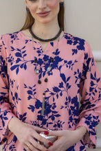 Sakeena Sheen Pink Floral Printed Poly Raw Silk 2pc Kaftan – SHH1