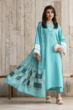 Aleezay 3pc Aqua Blue Viscose Suit with Jacquard Dupatta – JAL2