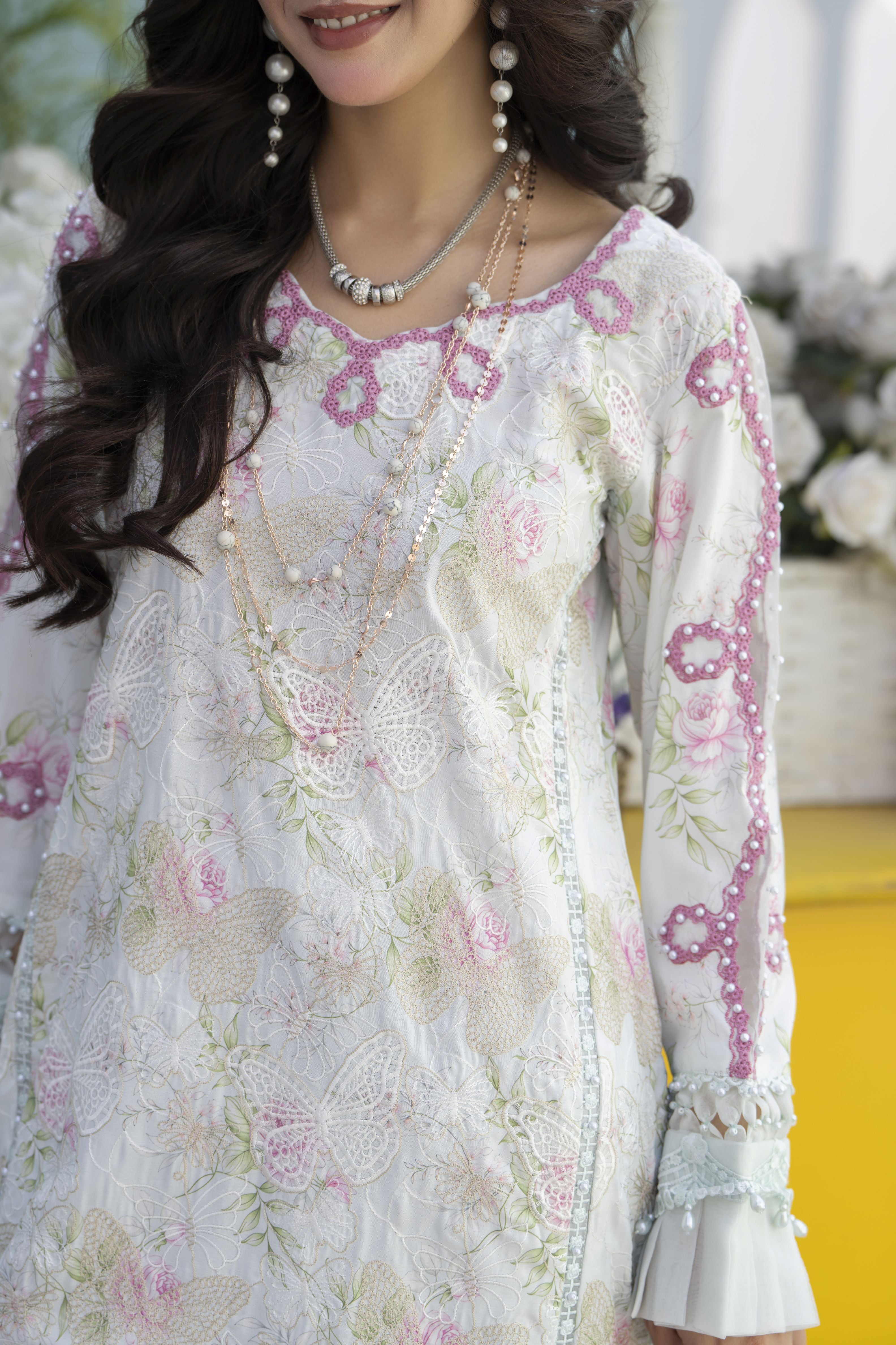 3pc Printed & Embroidered Summer Lawn Suit with Chiffon Dupatta RES14