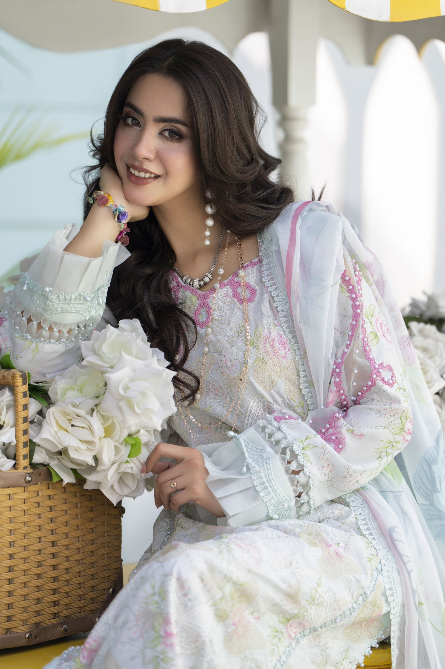 3pc Printed & Embroidered Summer Lawn Suit with Chiffon Dupatta RES14