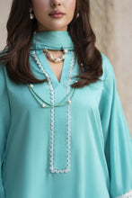 Aleezay 3pc Aqua Blue Viscose Suit with Jacquard Dupatta – JAL2