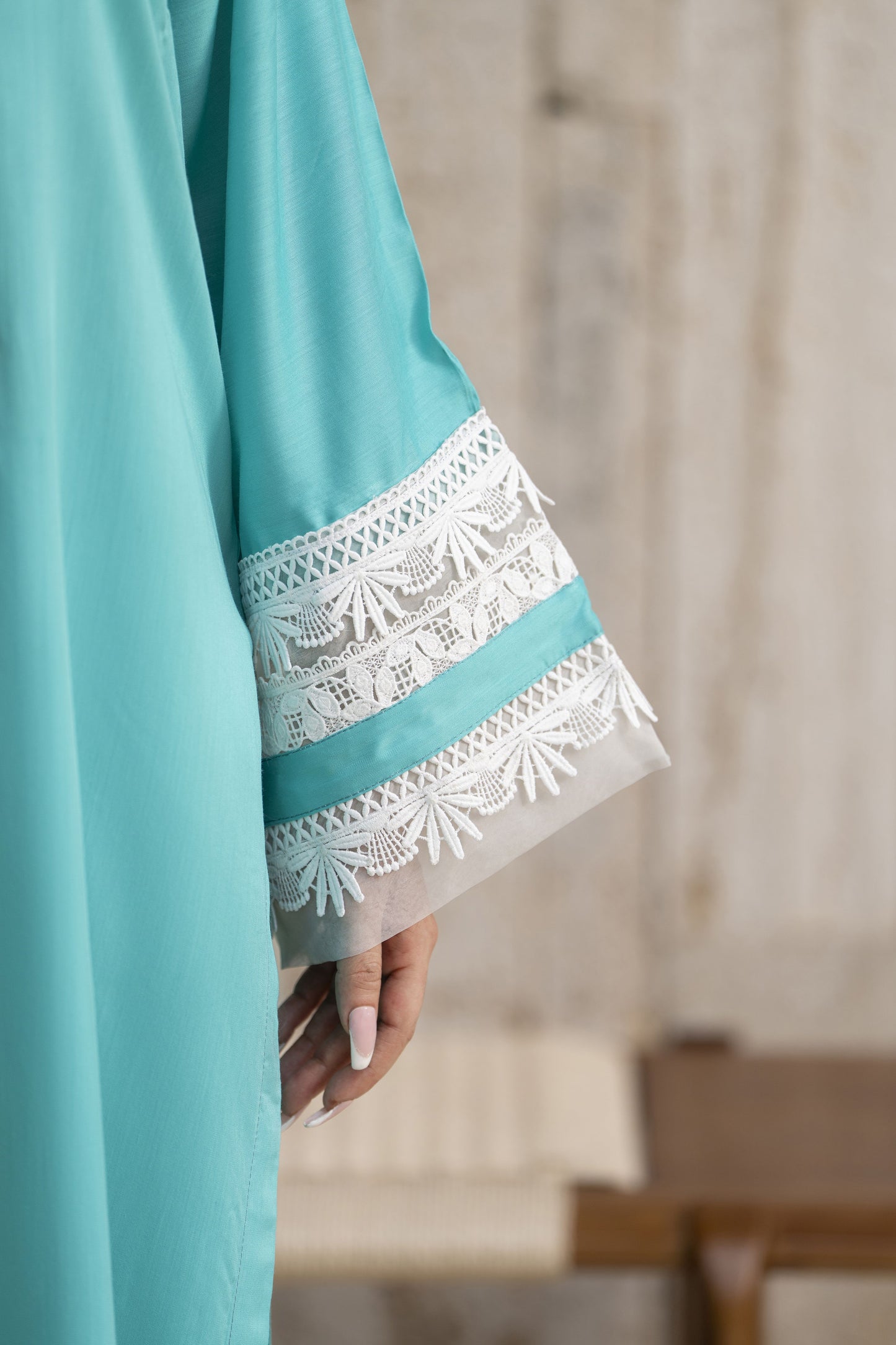 Aleezay 3pc Aqua Blue Viscose Suit with Jacquard Dupatta – JAL2