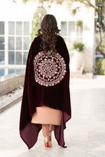 Peach Dhanak Winter Dress with Velvet Shawl by Gul Warun GSR10