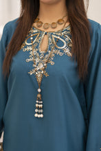 Miski FrostFit – Teal Embroidered Dhanak 2pc Pakistani Dress FFM4