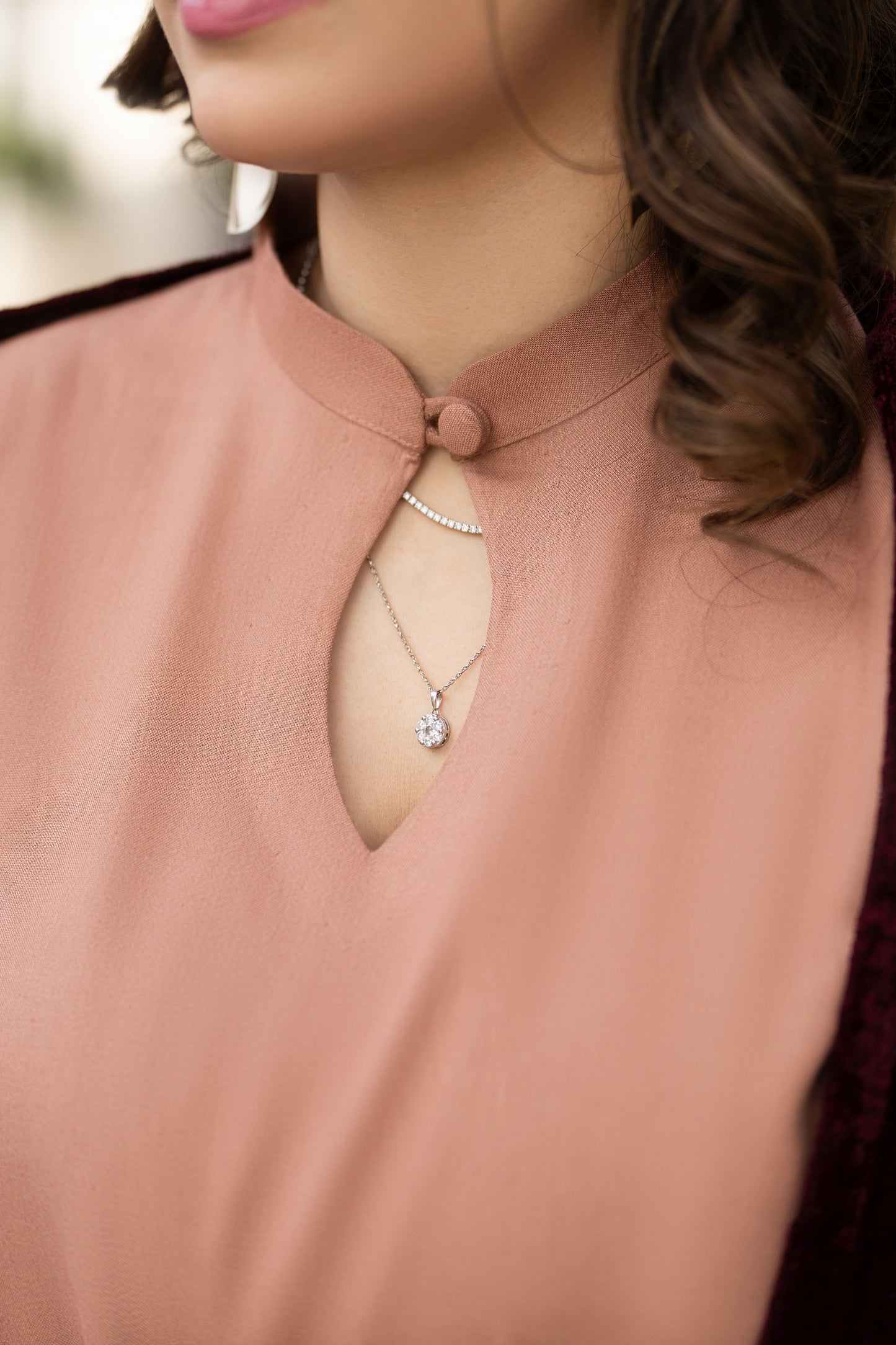 Peach Dhanak Winter Dress with Velvet Shawl by Gul Warun GSR10