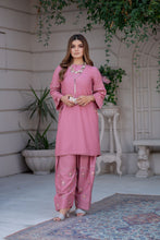 Noura by Hemline Blush 2pc Viscose Suit with Farshi Shalwar NH3