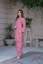 Noura by Hemline Blush 2pc Viscose Suit with Farshi Shalwar NH3