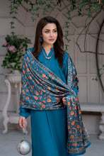 ZS5 Serah by Zaina 3pc Linen Long Shirt with Printed Velvet Shawl