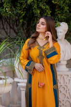Noura by Hemline Mustard & Teal Long 2pc Viscose Suit NH7