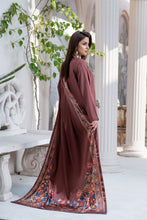 ZS3 Serah by Zaina 3pc Linen Long Dress & Printed Velvet Shawl