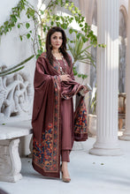 ZS3 Serah by Zaina 3pc Linen Long Dress & Printed Velvet Shawl
