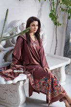 ZS3 Serah by Zaina 3pc Linen Long Dress & Printed Velvet Shawl