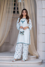 Noura by Hemline Ivory 2pc Viscose Suit with Farshi Shalwar NH9