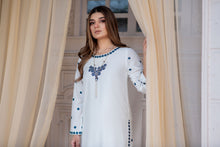 Noura by Hemline Ivory 2pc Viscose Suit with Farshi Shalwar NH9