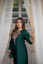 Noura by Hemline Emerald Embroidered Long 2pc Viscose Suit NH8