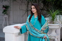 ZS1 Serah by Zaina 3pc Linen Suit with Printed Velvet Shawl
