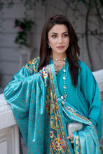 ZS1 Serah by Zaina 3pc Linen Suit with Printed Velvet Shawl
