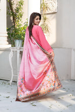 ZS2 Serah by Zaina 3pc Linen Long Shirt with Printed Velvet Shawl
