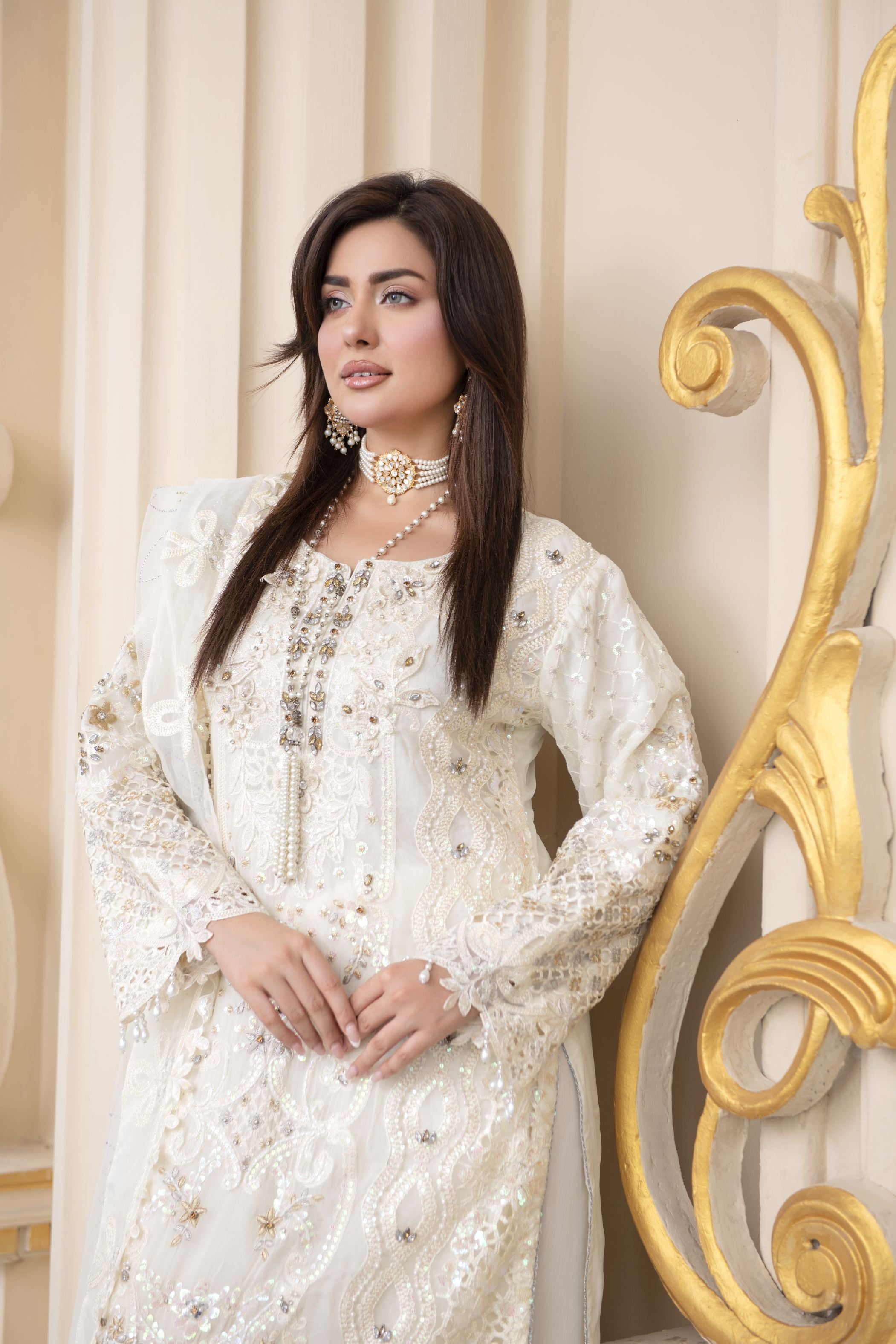 Sitara by Silver – 3pc Chiffon Handworked Formal Dress SBS1