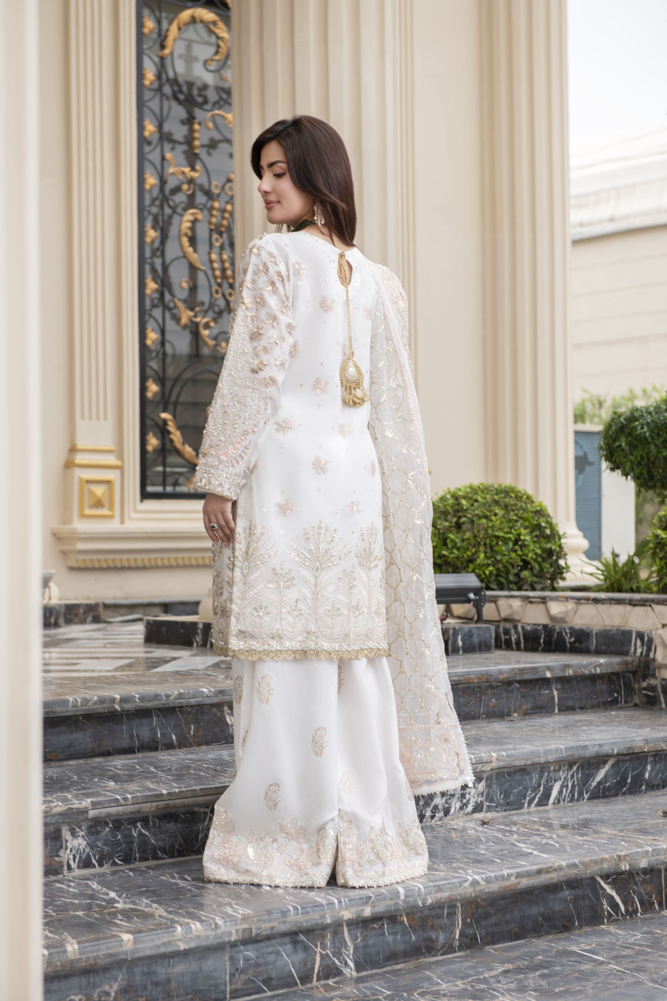 Sitara by Silver – 3pc Organza Embroidered & Handworked Dress SBS3