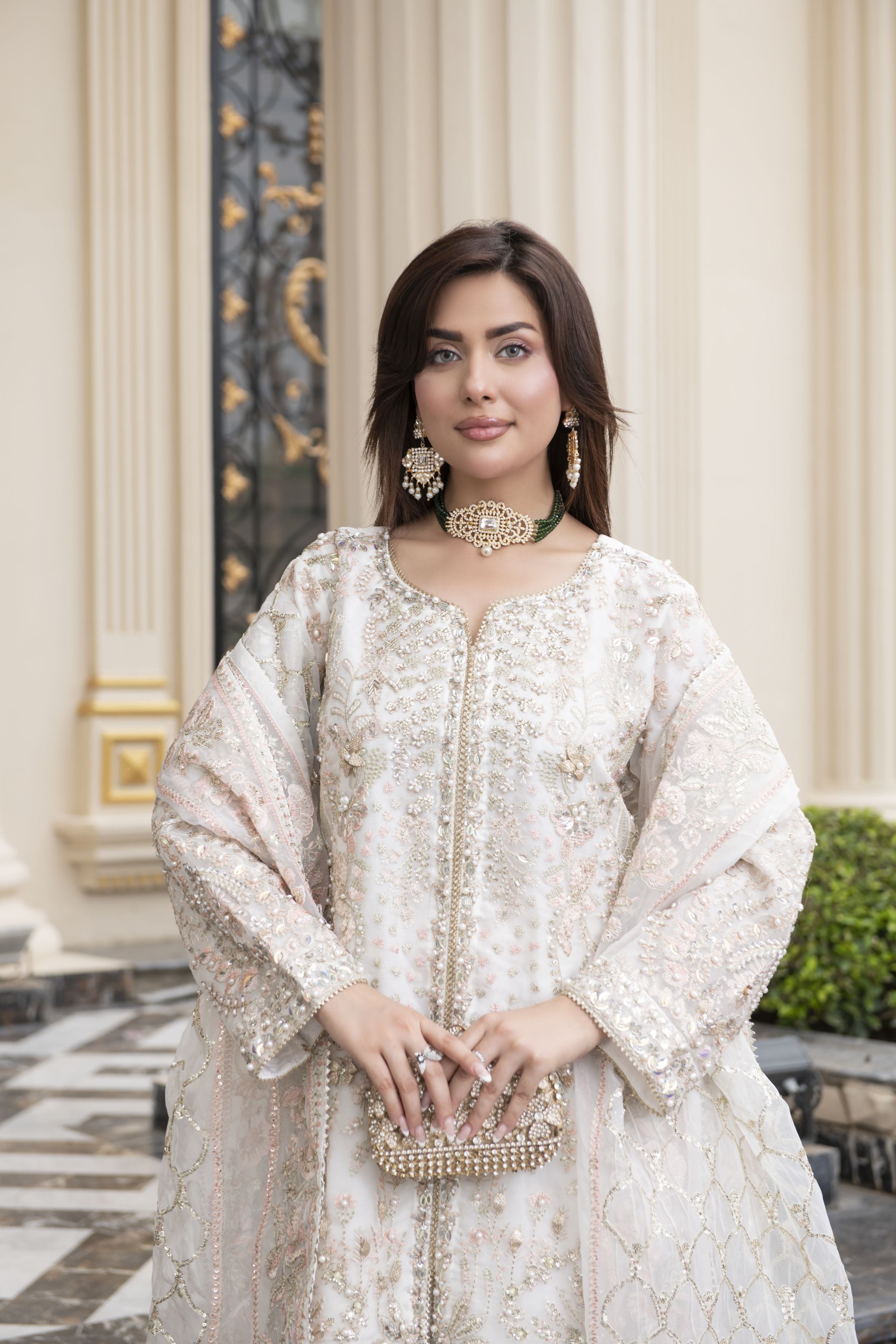 Sitara by Silver – 3pc Organza Embroidered & Handworked Dress SBS3