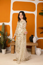 Zaiwaraat by Arwah – Off White Handworked Net Shirt with Sequin Sharara – ZWR15