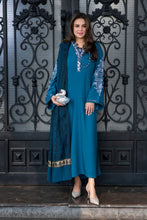 Zimal 3pc Ready to Wear Linen Dress with Wool Jacquard Shawl ZW3