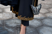 Zimal 3pc Linen Dress with Velvet-Thread Jacquard Shawl ZW4