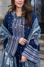 Zimal 3pc Winter Linen Shirt with Silver Shimmer Jacquard Shawl ZW9