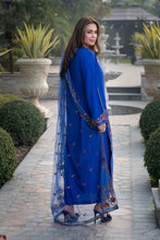 Zimal 3pc Ready to Wear Linen Embroidered Dress with Net Dupatta ZW1