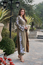 Zimal 3pc Ready to Wear Linen Dress with Wool Jacquard Shawl ZW5