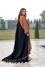 Zimal 3pc Linen Dress with Velvet-Thread Jacquard Shawl ZW6