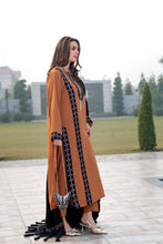 Zimal 3pc Linen Dress with Velvet-Thread Jacquard Shawl ZW6