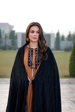 Zimal 3pc Linen Dress with Velvet-Thread Jacquard Shawl ZW6