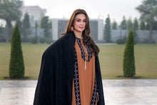 Zimal 3pc Linen Dress with Velvet-Thread Jacquard Shawl ZW6