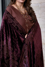 Zohra | Coffee Brown 3pc Ready to Wear Winter Dress with Palachi Shawl ZAB3