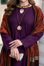 Aurum by Gul Warun – Plum Multani Shawl Dhanak 3pc Suit GA3
