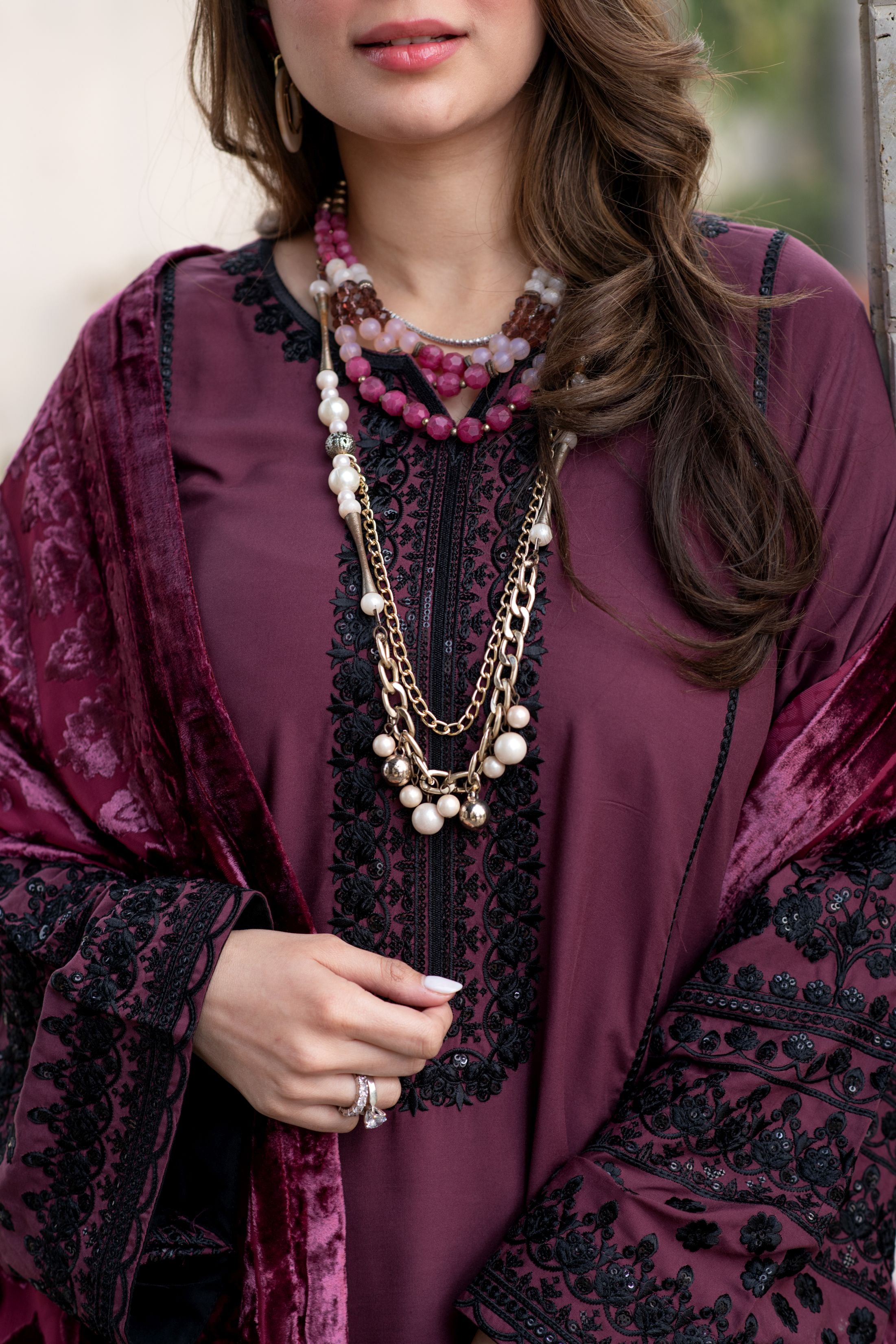 Zohra | 3pc Ready to Wear Winter Dress with Palachi Shawl ZAB6