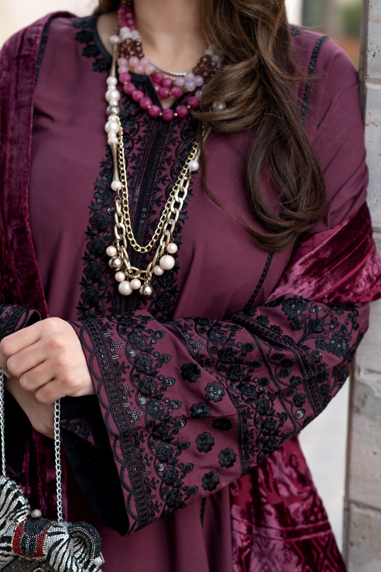 Zohra | 3pc Ready to Wear Winter Dress with Palachi Shawl ZAB6