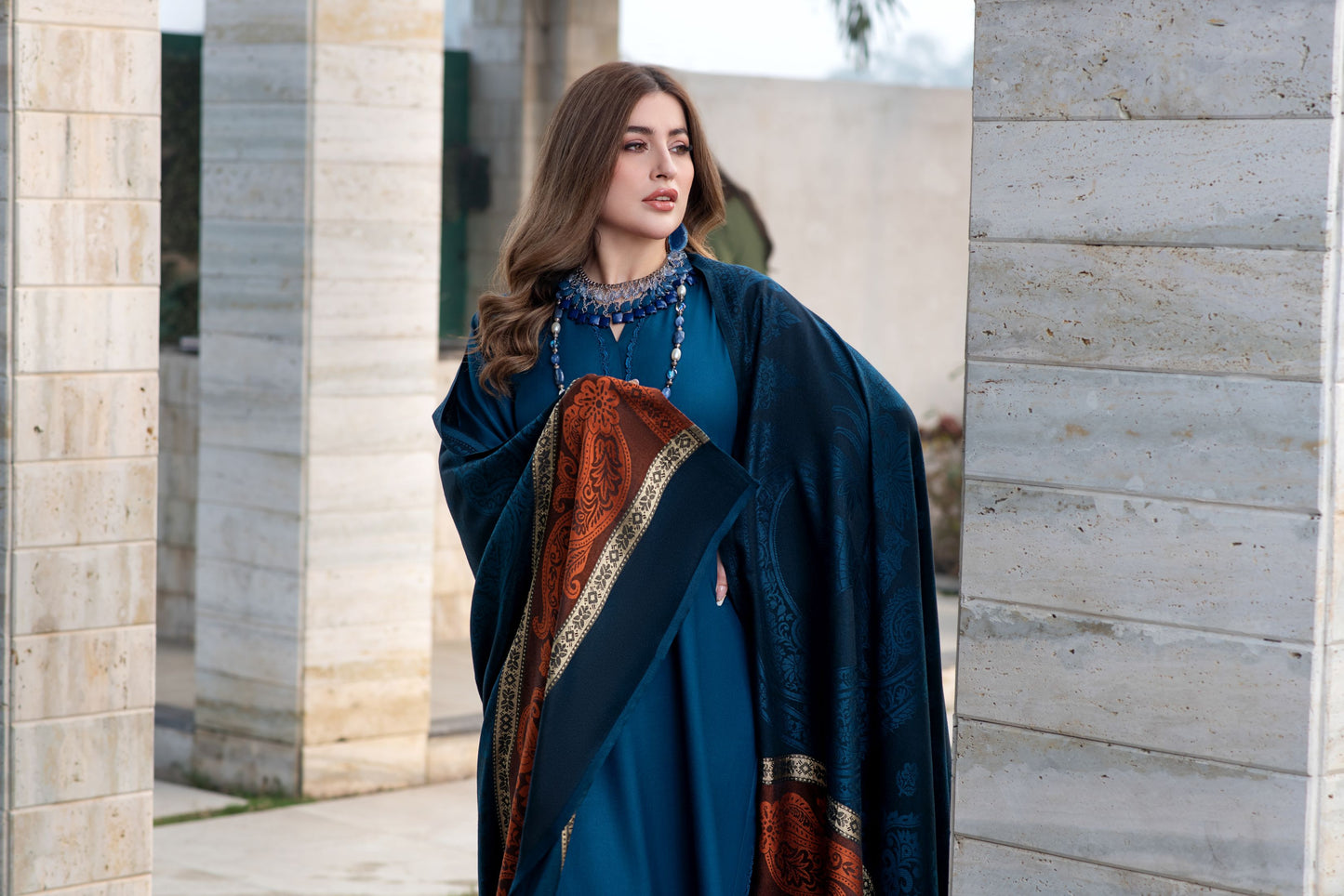 Aurum by Gul Warun – Teal Multani Shawl Dhanak 3pc Suit GA4